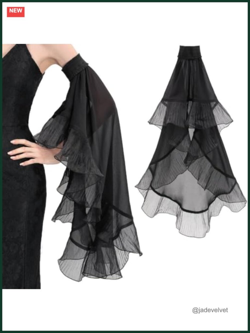 Detachable Chiffon Sleeves Gothic Steampunk Cosplay Gloves Accessories